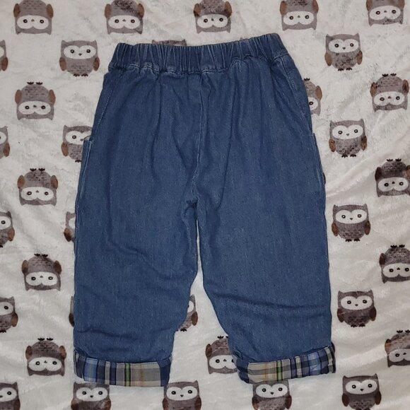 ❄️ 6-9m | Plaid-Cuffed Jeans - Picture 3 of 6